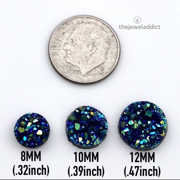 3 for 15🎀chunky silver metallic Drusy style studs - Picture 8 of 8